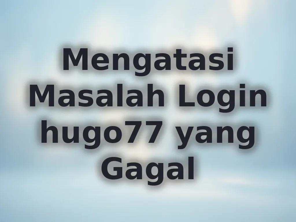 Mengatasi Masalah Login hugo77 yang Gagal